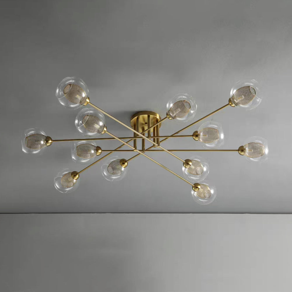 Valentina Industrial Glass Globe Chandelier LED, 6 Style - Neutral Decor
