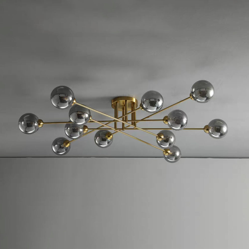 Valentina Industrial Glass Globe Chandelier LED, 6 Style - Neutral Decor
