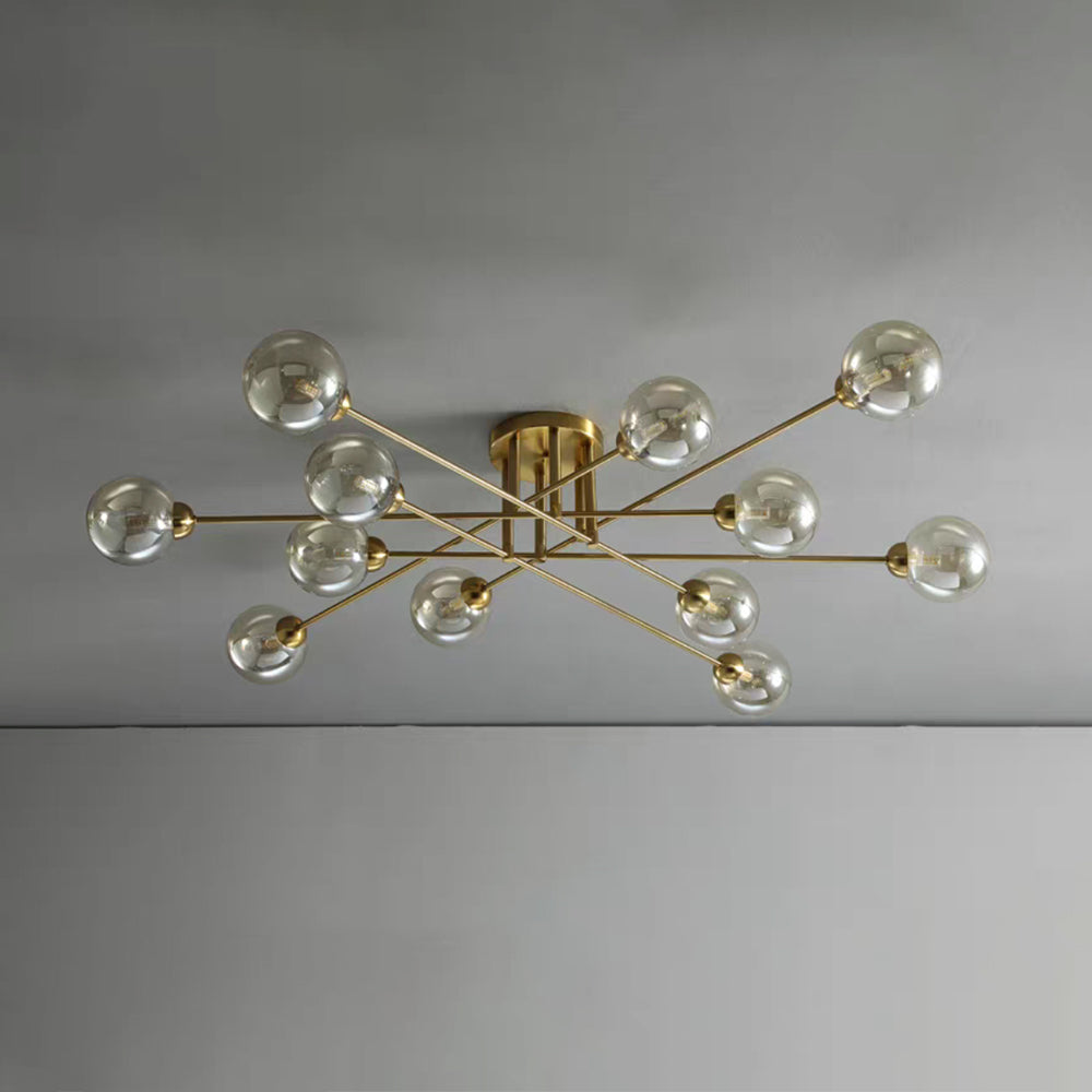 Valentina Industrial Glass Globe Chandelier LED, 6 Style - Neutral Decor