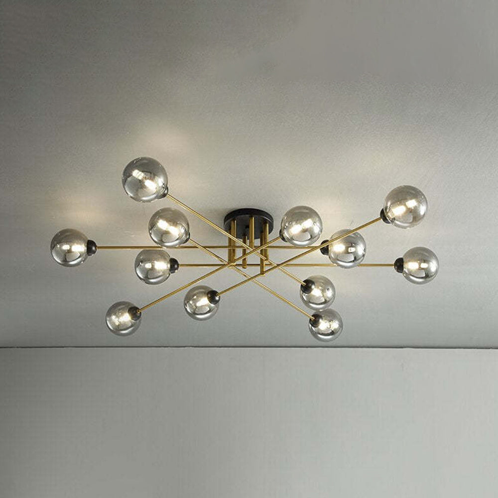 Valentina Industrial Glass Globe Chandelier LED, 6 Style - Neutral Decor