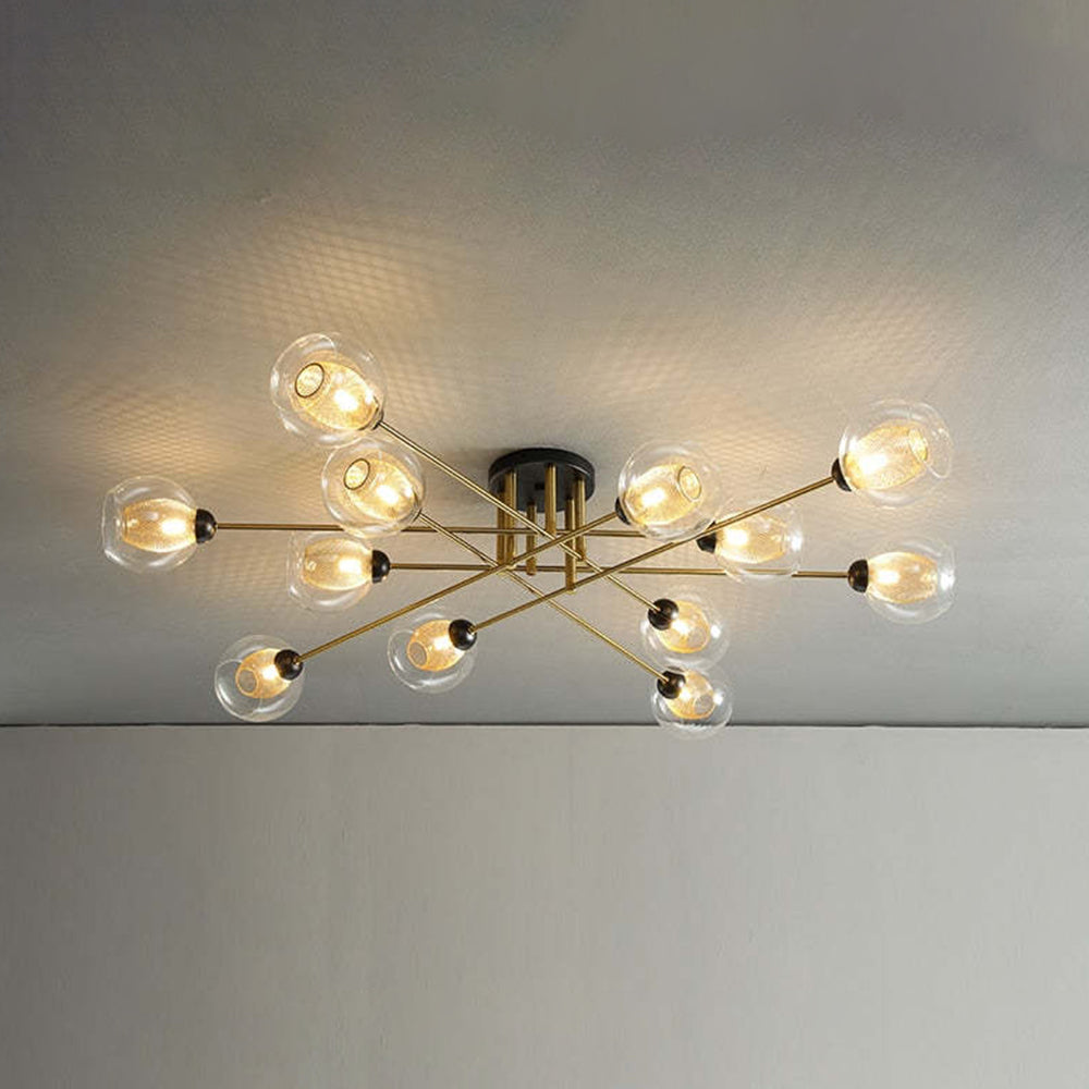 Valentina Industrial Glass Globe Chandelier LED, 6 Style - Neutral Decor