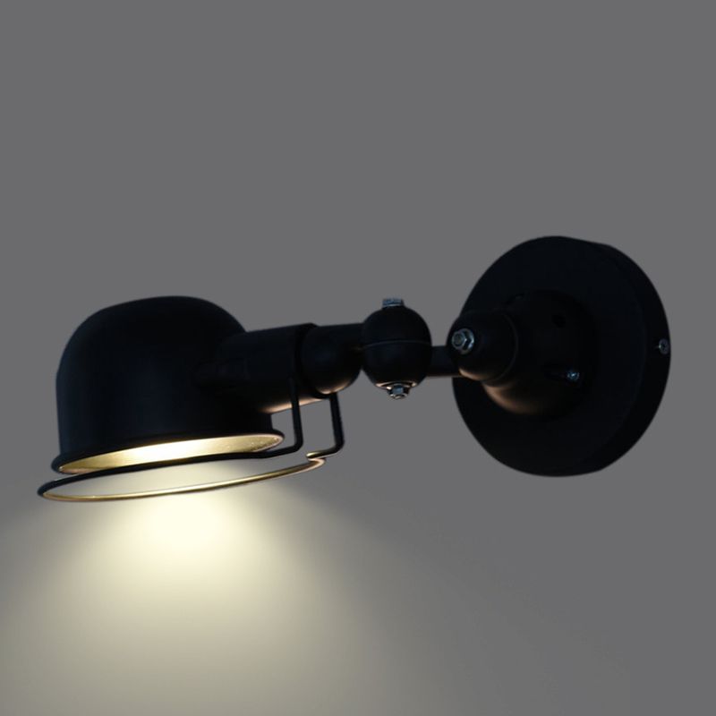 Epoch Wall Lamp Dome Modern, Metal Arm Adjustable, Black/White, Bedroom - Neutral Decor