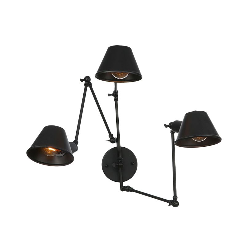 Epoch Vintage Adjustable Metal Wall Lamp, Black/Rust, Bedroom - Neutral Decor