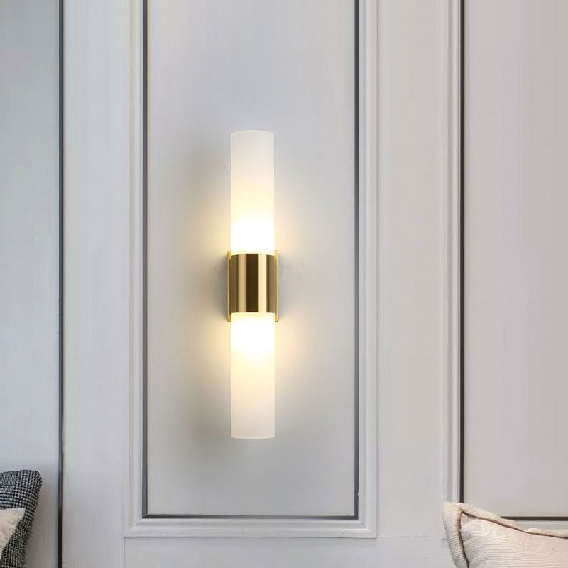 Arisha Modern Double Headed Metal Glass Vanity Wall Lamp, Black/Gold - Neutral Decor