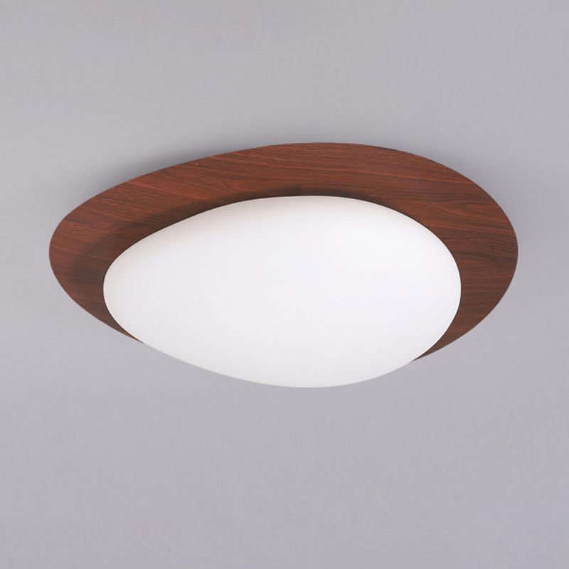 Arisha Flush Mount Ceiling Light Modern, Metal, Walnut/Natural - Neutral Decor