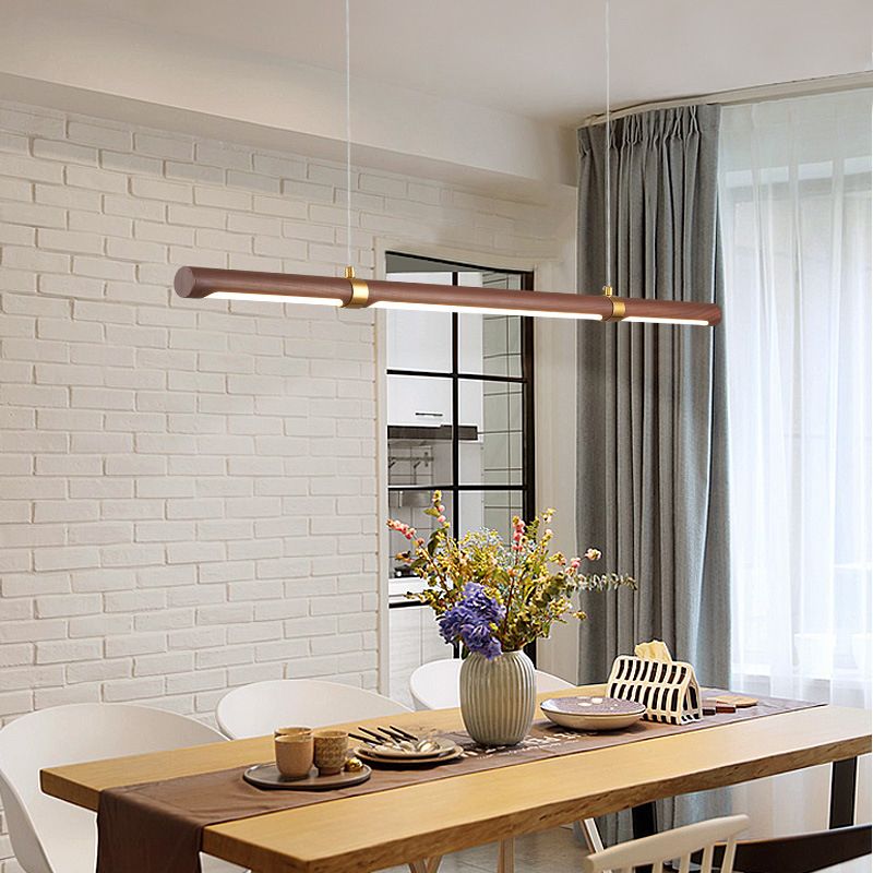 Muto Modern Minimalist Pendant Light, Metal Water Transfer Wood - Neutral Decor