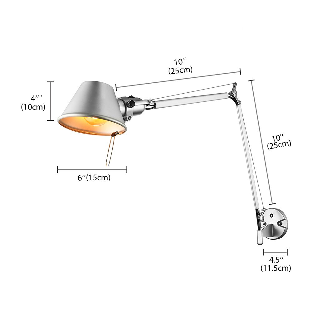 Epoch Modern Simple Adjustable Wall Lamp, Black/Chrome, Bedroom - Neutral Decor