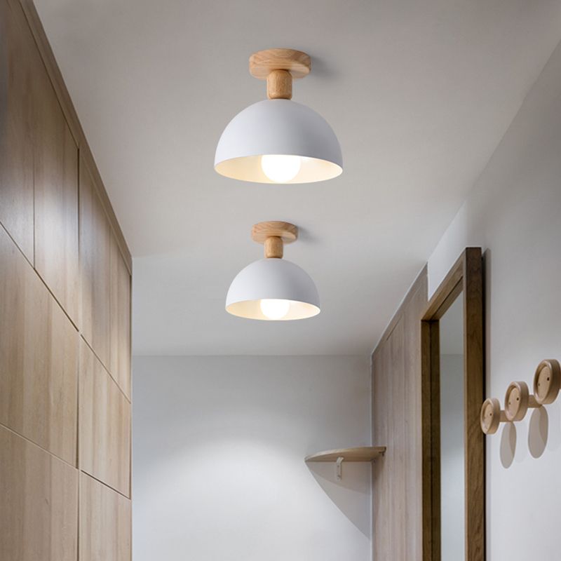 Muto Modern LED Wood Dome Ceiling Light - Neutral Decor
