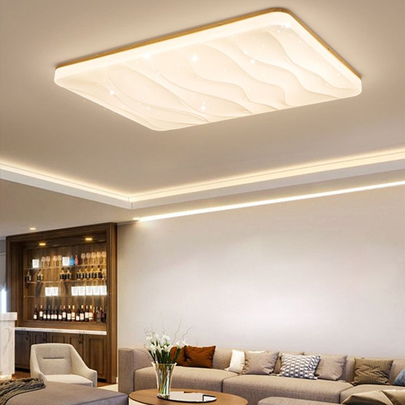 Muto LED Geometric Flush Mount Ceiling Light, White - Neutral Decor