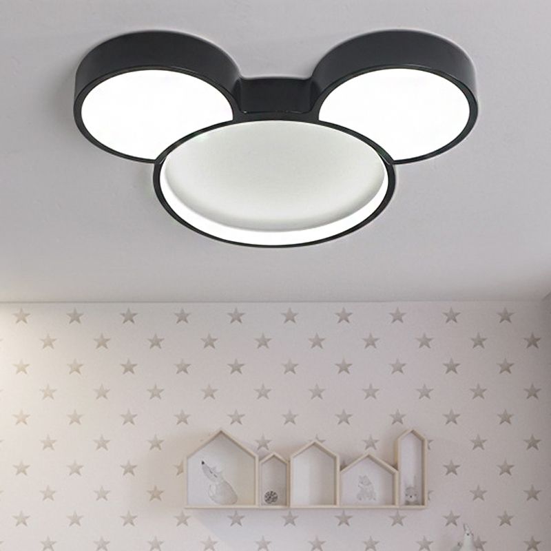 Aria Cartoon Mouse Flush Mount Ceiling Light, 2 Style - Neutral Decor
