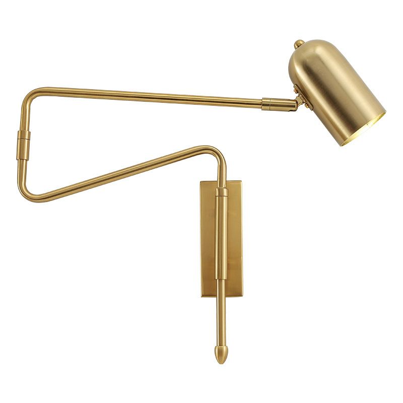 Aria Wall Lamp Modern, Metal Adjustable, Black/Gold, Study - Neutral Decor