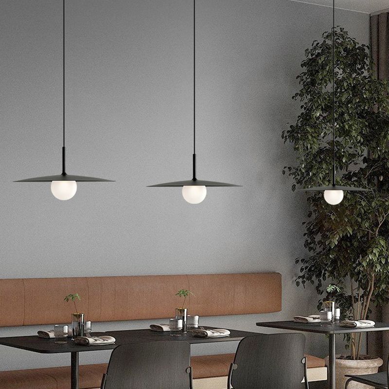 Arisha Modern Dish-shaped Metal Pendant Light, Black/White/Grey - Neutral Decor