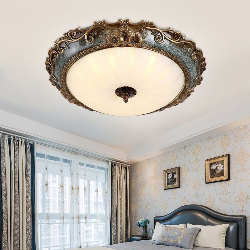 Tiffany Flush Mount Ceiling Light, Brass/Resin - Neutral Decor