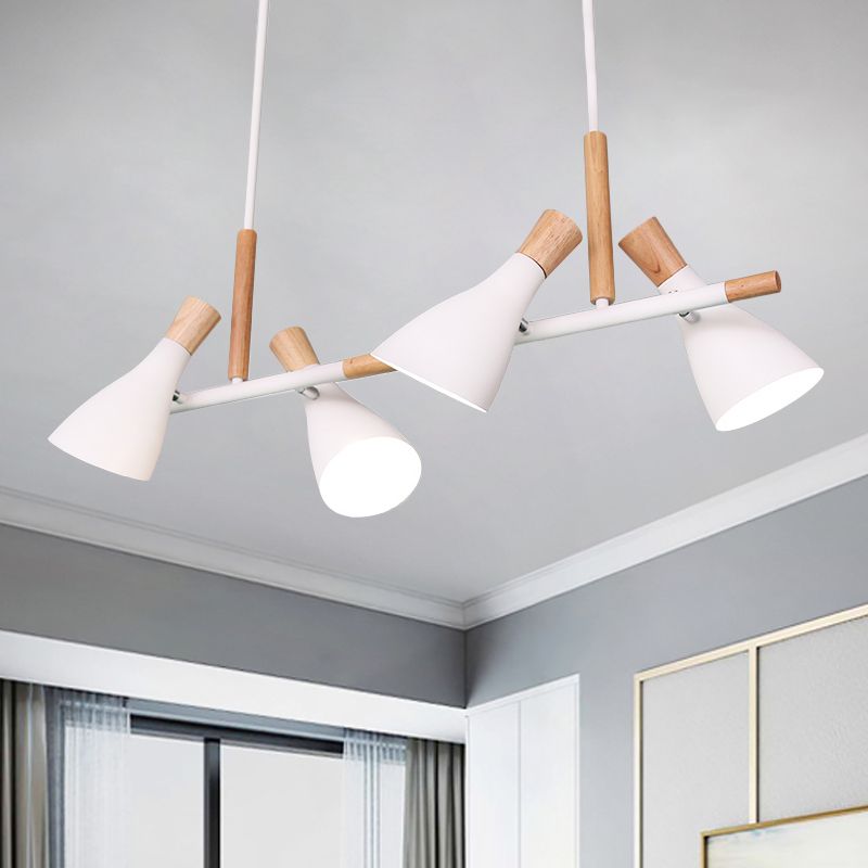Valentina Nordic Multi Rope Wood Pendant Light, White/Green/Gray - Neutral Decor