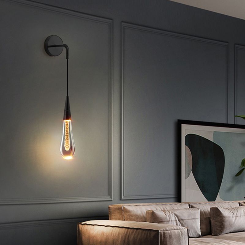 Kristy Modern Water Drop Wall Lamp, Black/Gold - Neutral Decor