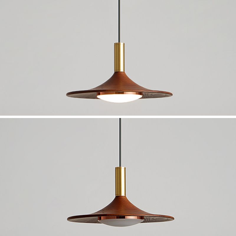 Arisha Rustic Cap-shaped Wooden Pendant Light, Natural Wood - Neutral Decor