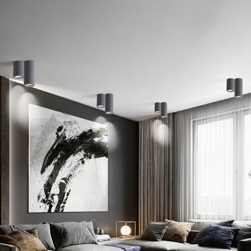Aria Modern Cylinder LED Flush Mount Ceiling Light, Living Room - Neutral Decor