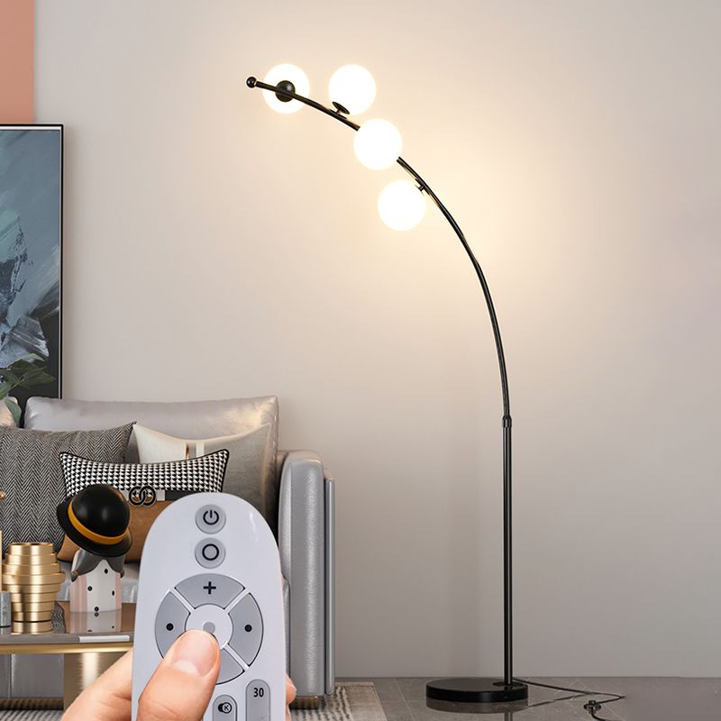 Valentina Modern Arc Multi Head Bubble Floor Lamp Black/Gold - Neutral Decor