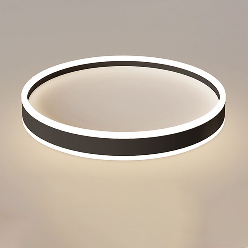 Arisha Modern Round Led Metal Flush Mount Ceiling Light, White/Black - Neutral Decor