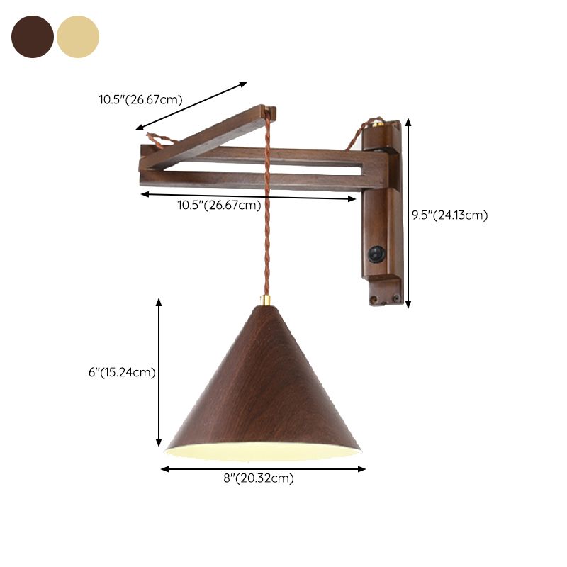 Muto Adjustable Wall Lamp, Wood/Metal, 2 Color, Living Room - Neutral Decor