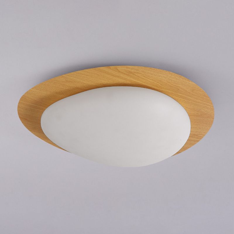 Arisha Flush Mount Ceiling Light Modern, Metal, Walnut/Natural - Neutral Decor
