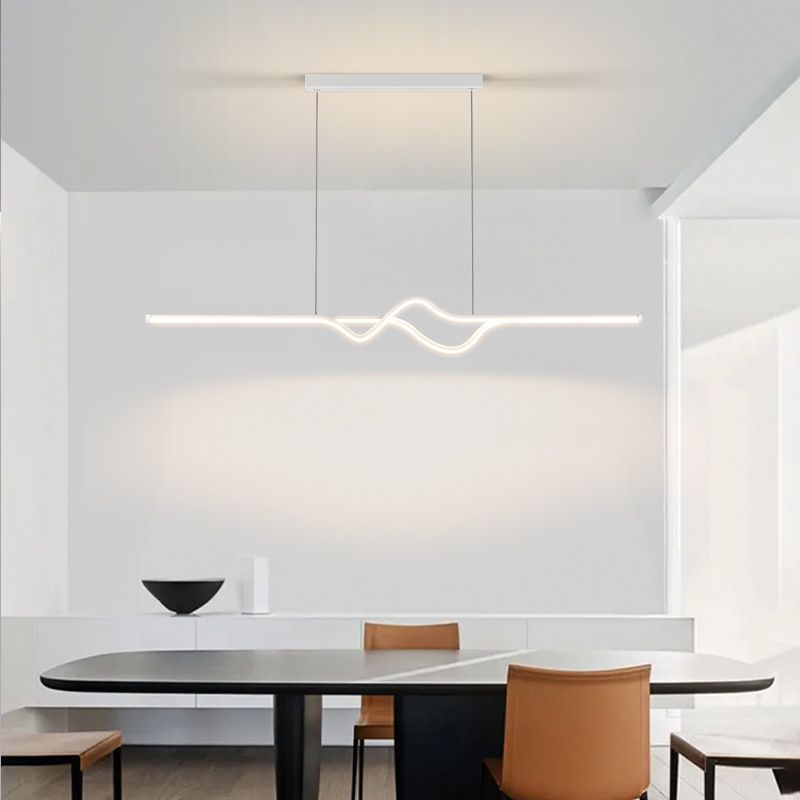 Arisha Modern Linear Metal Pendant Light, Black/White/Grey - Neutral Decor