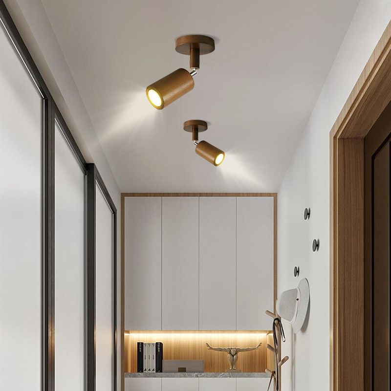 Muto Modern LED Adjustable Ceiling Spotlight, Wood - Neutral Decor