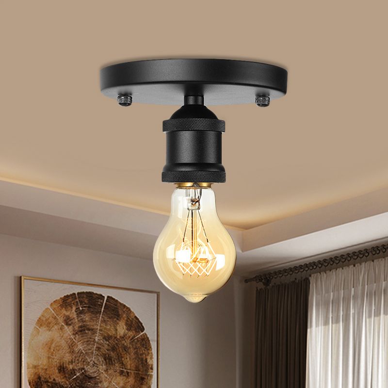 Silva Retro Vintage Bulb Semi-Flush Mount Ceiling Light - Neutral Decor