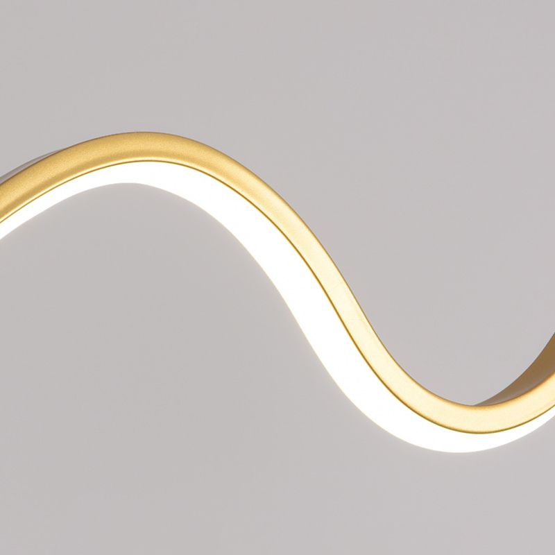 Arisha Minimalist Wavy Metal Pendant Light, Black/White/Gold - Neutral Decor
