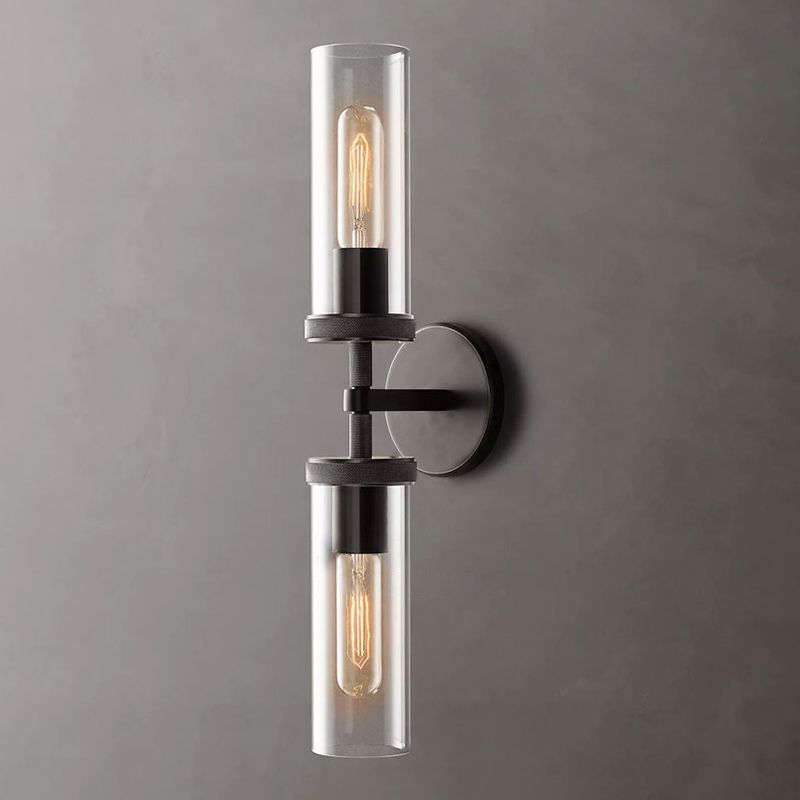 Arisha Modern Cylindrical Metal Led Wall Lamp, Black/Copper - Neutral Decor