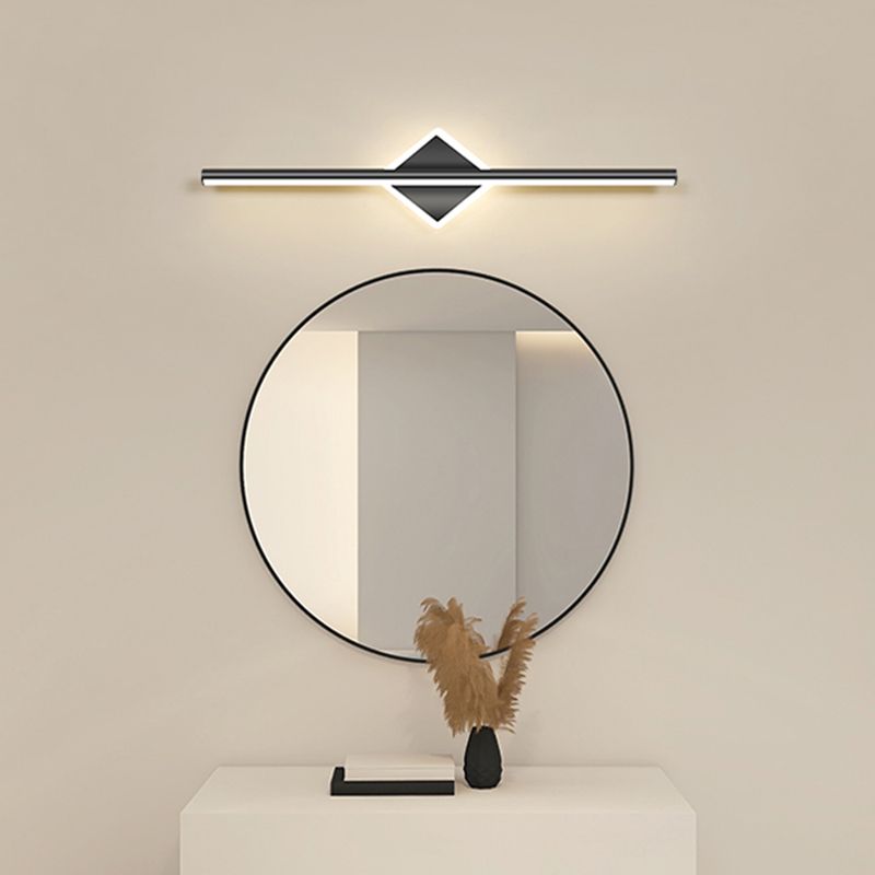 Arisha LED Linear Mirror Front Vanity Wall Lamp, Black/Gold - Neutral Decor
