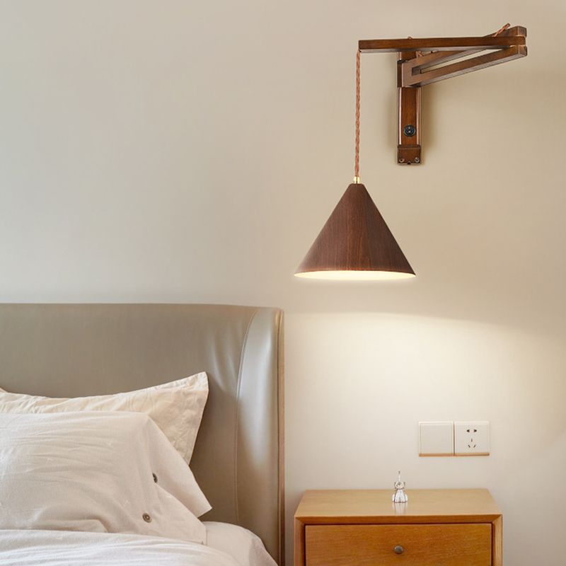 Muto Adjustable Wall Lamp, Wood/Metal, 2 Color, Living Room - Neutral Decor