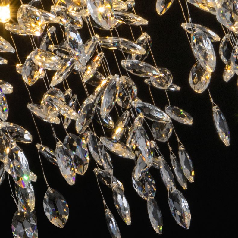 Kristy Contemporary Gold Glass Crystal Chandelier - Neutral Decor