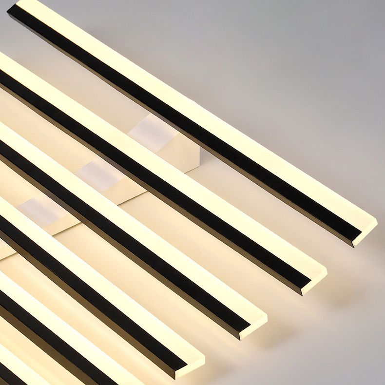 Arisha Flush Mount Ceiling Light Linear Modern,Wave Black, Living Room - Neutral Decor