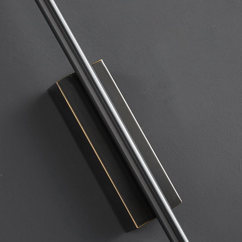 Arisha Modern Linear Metal&Acrylic Bedroom Wall Lamp, Black/Brass - Neutral Decor