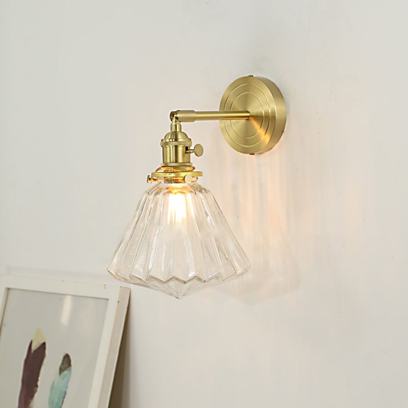 Valentina Luxury Globe/Flower Glass Vanity Wall Lamp, Gold, Bedroom - Neutral Decor