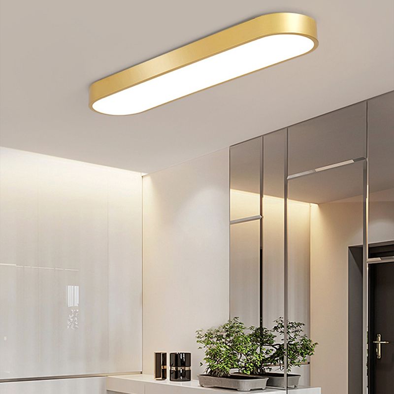 Arisha Oval Flush Mount LED Ceiling Light, Black/White/Grey/Gold - Neutral Decor