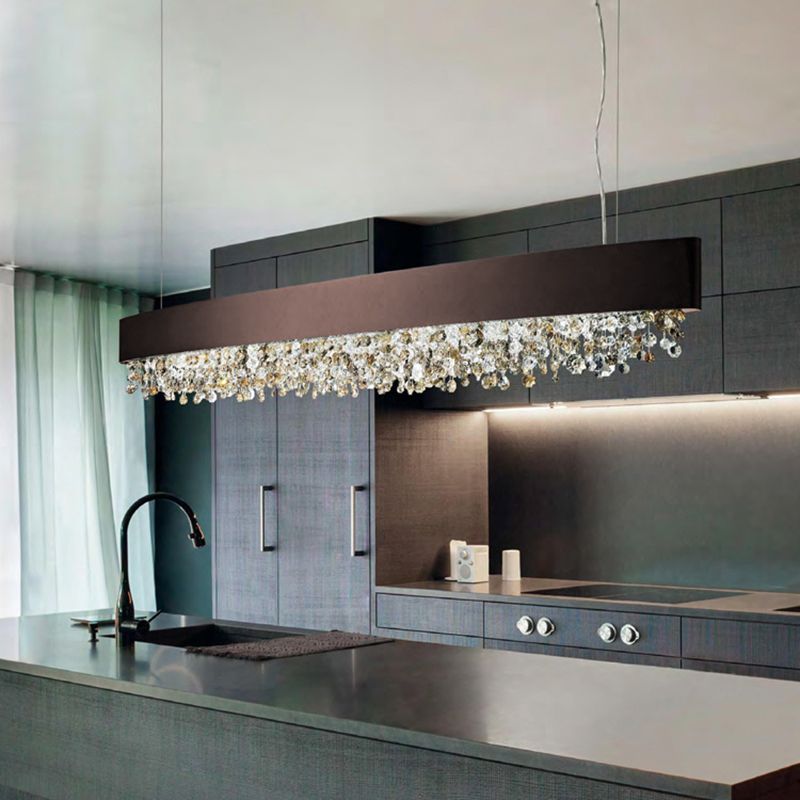 Kristy Modern Crystal Pendant Light Black/White/Brown/Gold - Neutral Decor