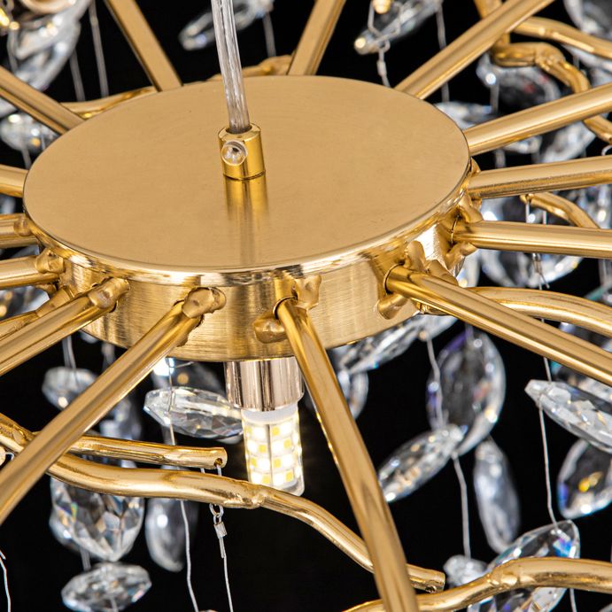 Kristy Contemporary Gold Glass Crystal Chandelier - Neutral Decor