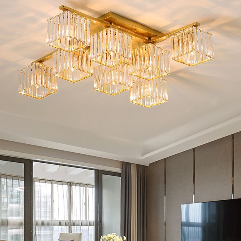 Kristy Modern Flush Mount Ceiling Light, Black/Gold - Neutral Decor