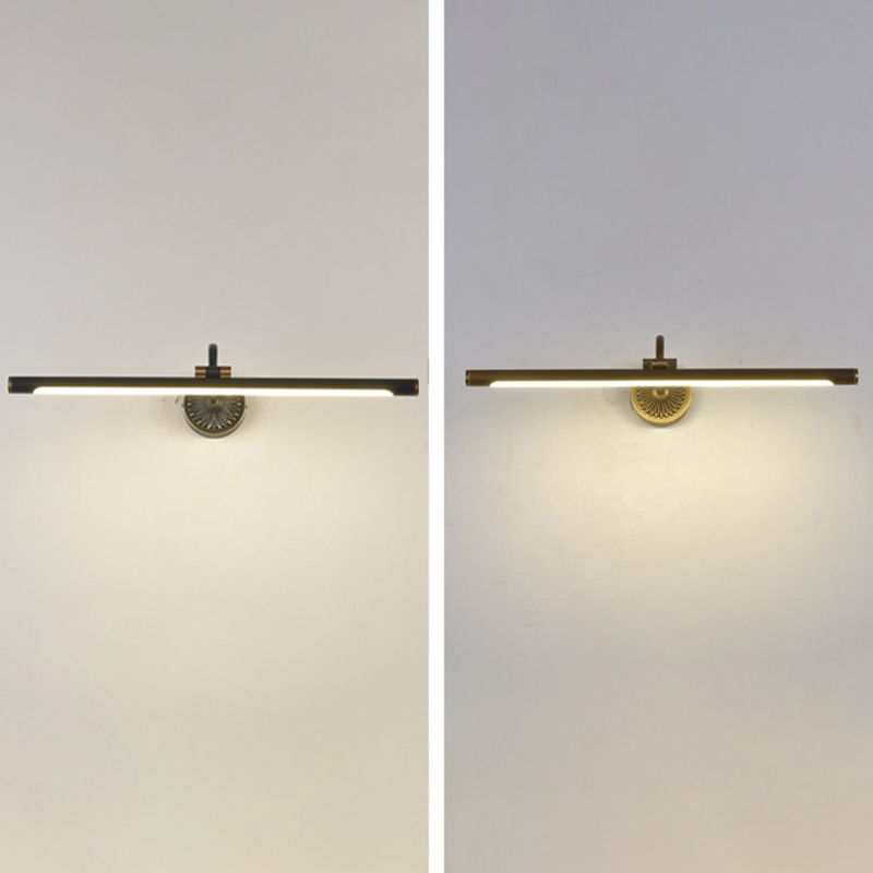 Tiffany Black Adjustable Reading Spotlight Wall Lamp, Metal/Wood - Neutral Decor