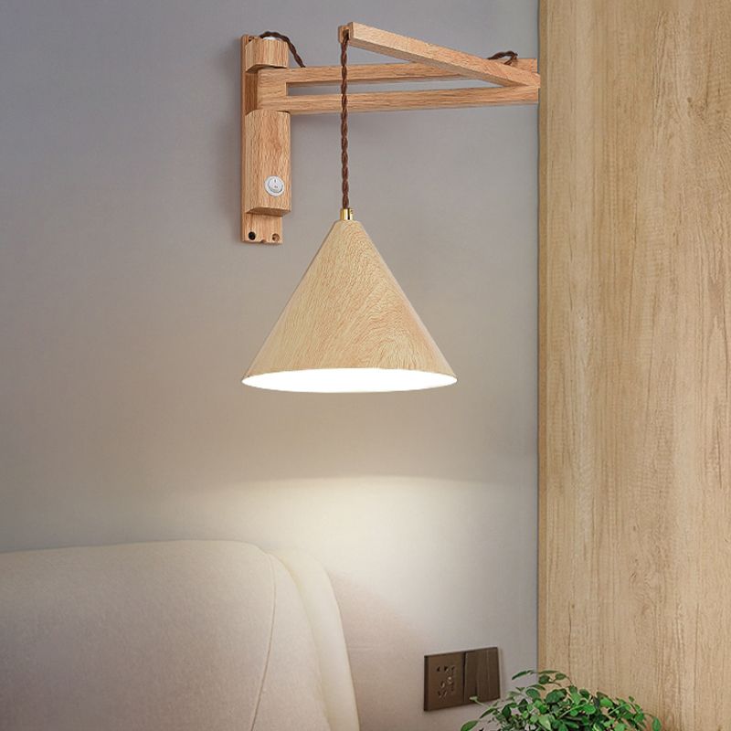 Muto Adjustable Wall Lamp, Wood/Metal, 2 Color, Living Room - Neutral Decor