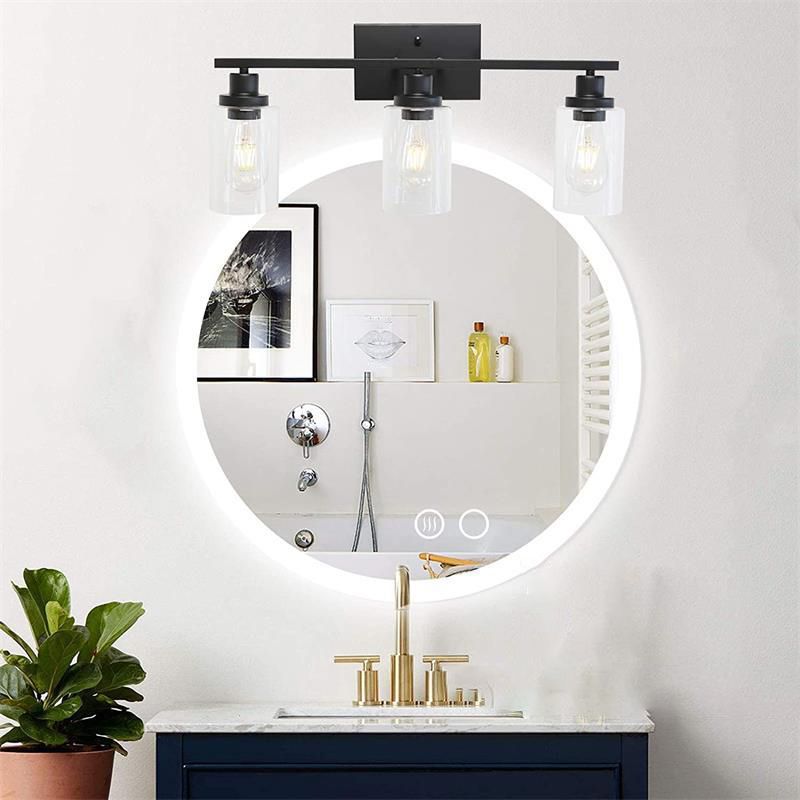Silva Modern Mirror Front Black Vanity Wall Lamp, Metal/Glass - Neutral Decor
