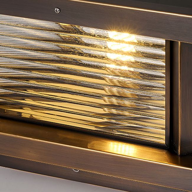 Ray Modern Rectangular Metal Outdoor Solar Lamp, Black/ Brass/Bronze - Neutral Decor