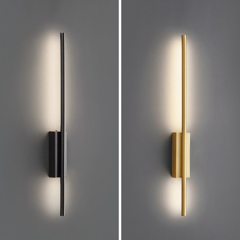 Arisha Modern Linear Metal&Acrylic Bedroom Wall Lamp, Black/Brass - Neutral Decor