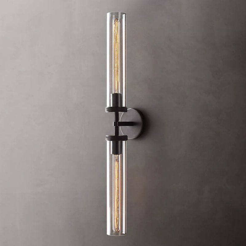 Arisha Modern Cylindrical Metal Led Wall Lamp, Black/Copper - Neutral Decor
