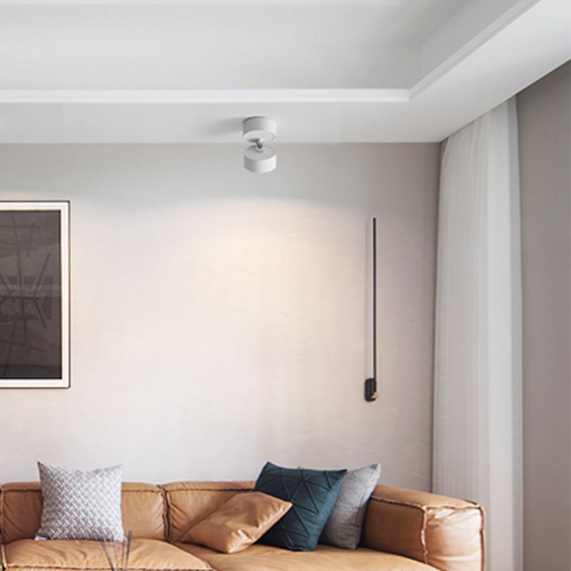 Arisha Flush Mount Ceiling Light Cylindrical Modern, Metal, Black/White, Hallway - Neutral Decor