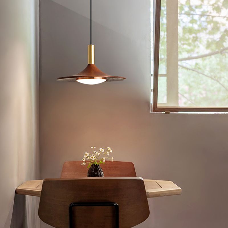 Arisha Rustic Cap-shaped Wooden Pendant Light, Natural Wood - Neutral Decor