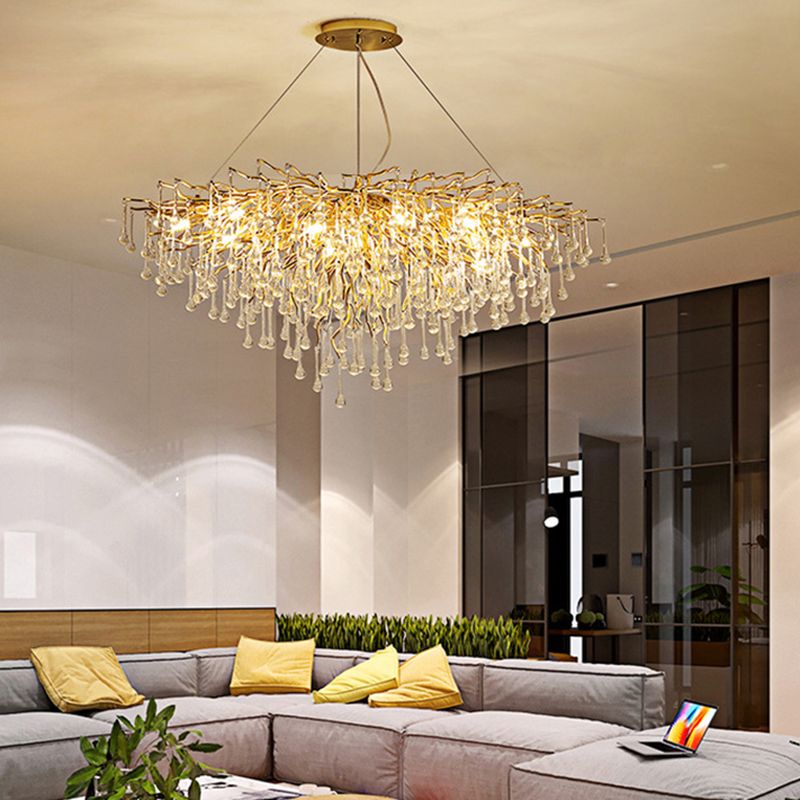 Arisha Pendant Light Tassel Luxury, Metal/Crystal, Gold, Bedroom - Neutral Decor