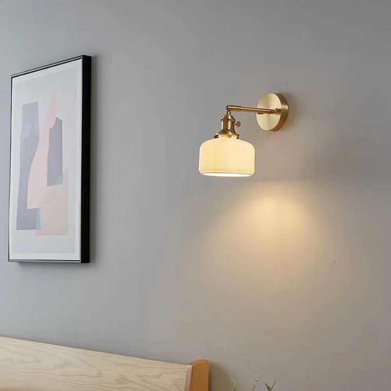Arisha Vintage Column Ceramic Vanity Light, White, Bedroom - Neutral Decor